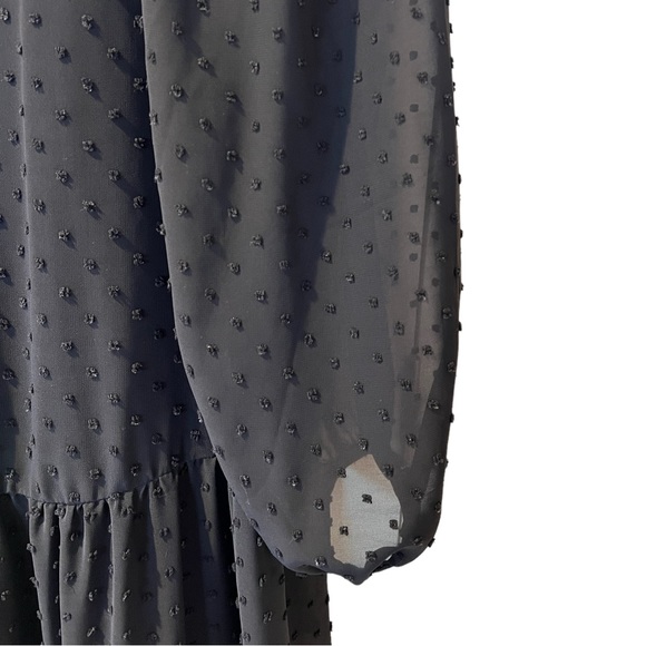 Women’s ASOS Black Sheer Swiss Dot Maxi Dress W/ Separate Tank Dress US 6 - Picture 3 of 5